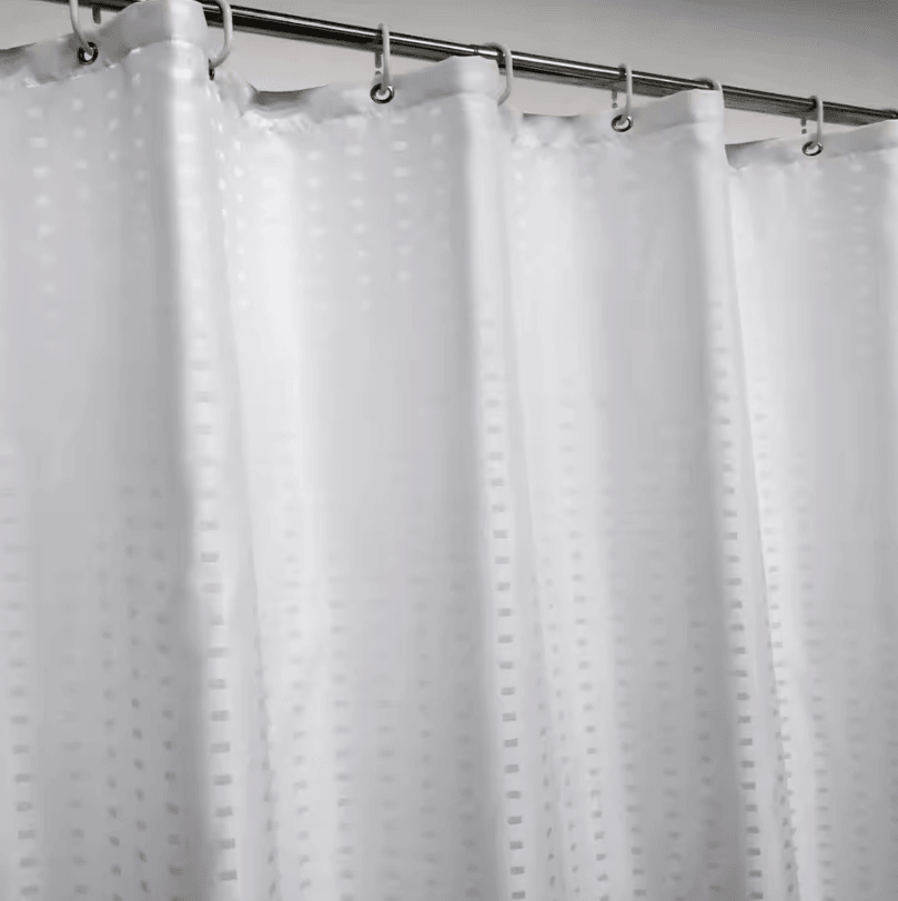 Hotel-Grade Water Repellent Polyester Shower Curtain – Durable Fabric Bathroom Liner with Weighted Bottom