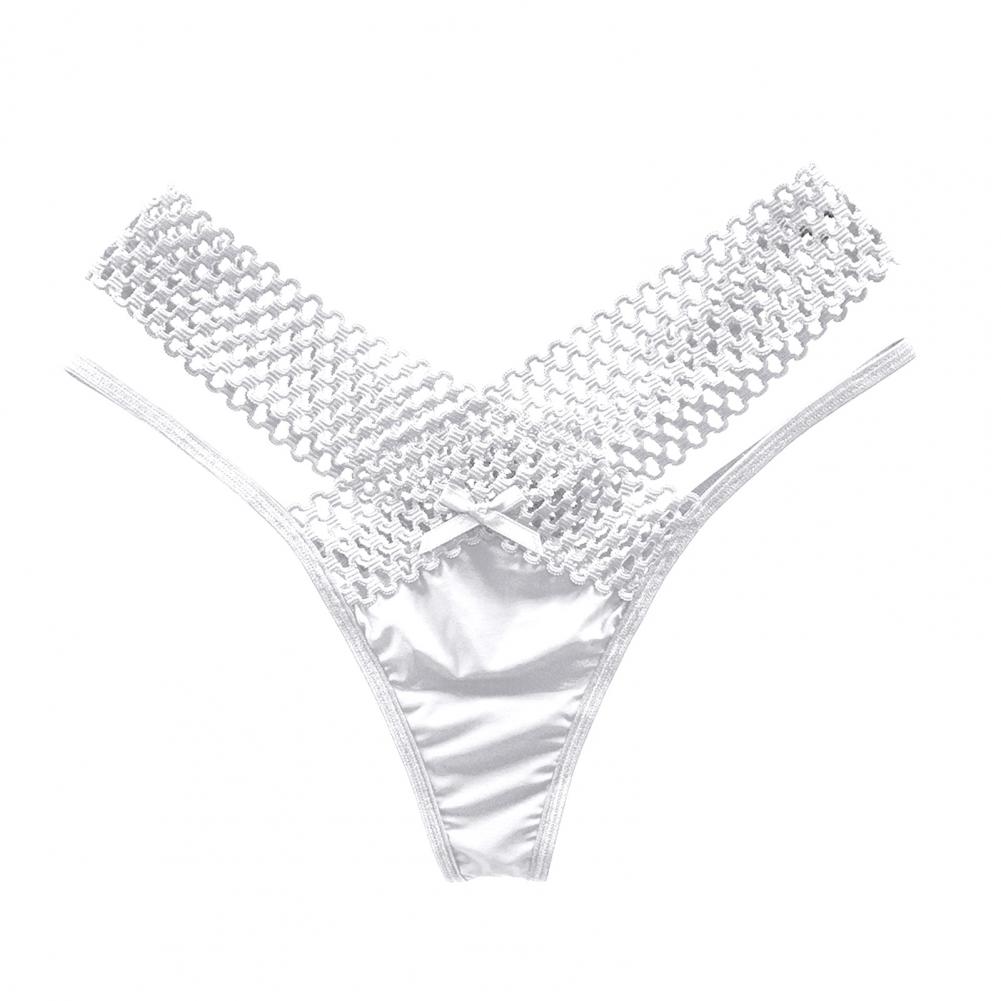 Women Panties Low Waist Hollowed Out See Through Cross Belt French Style Ladies Sling Thong Sexy Lingerie