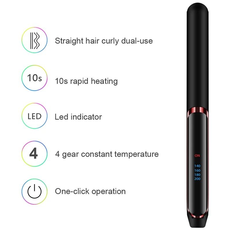 Professional Hair Straightener with Ceramic Ionic Plates and LCD Display