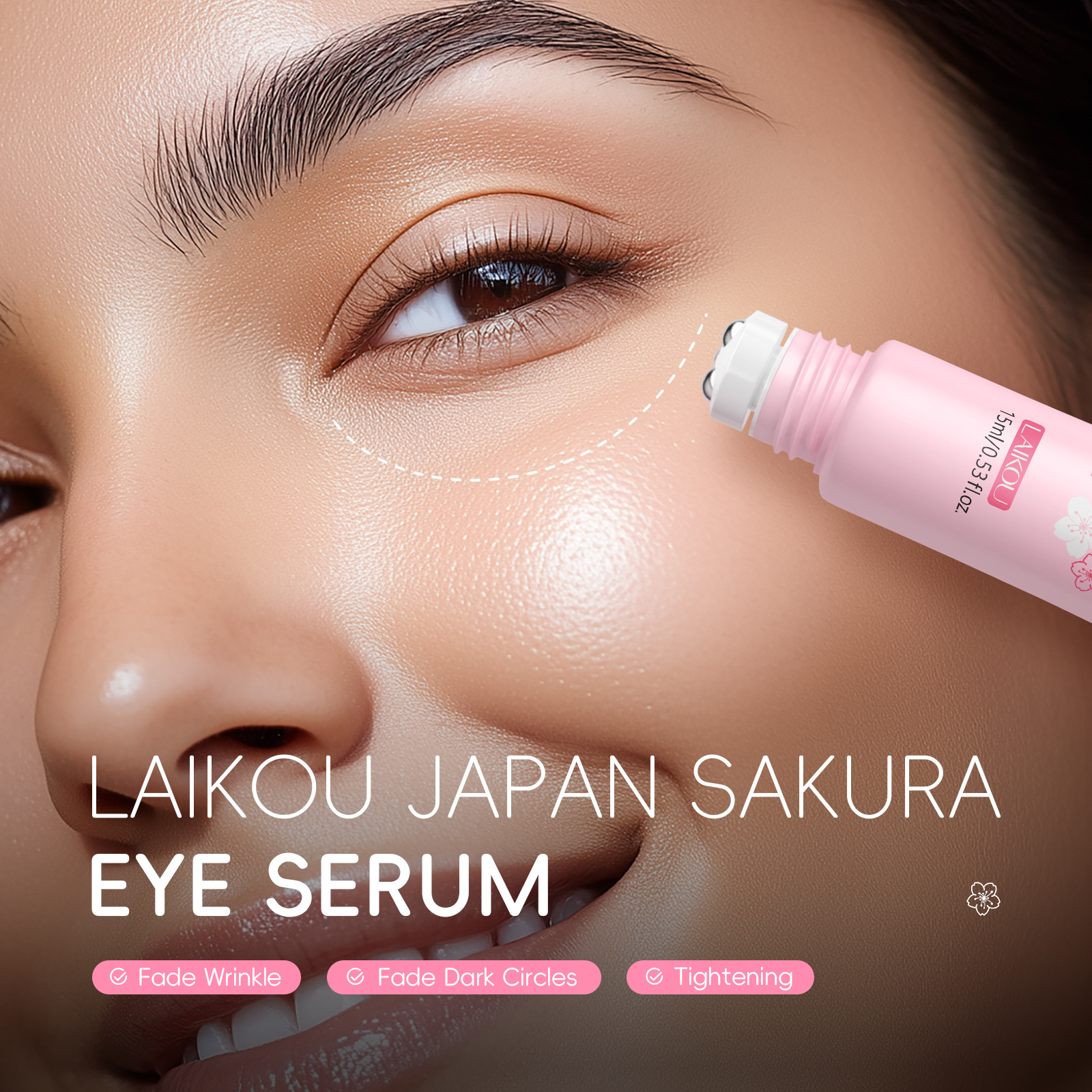 Hyaluronic Acid Sakura Eye Serum Roller for Dark Circles Moisturizing Cream Skin Care Treatment