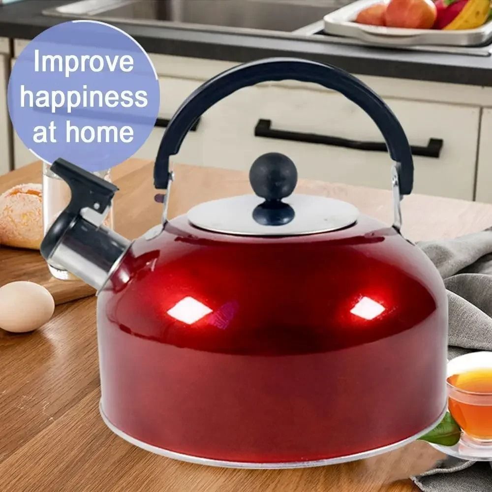 3L Stainless Steel Whistling Teapot – Portable Stove Kettle with Heat-Resistant Handle for Camping, Hiking and Home Use