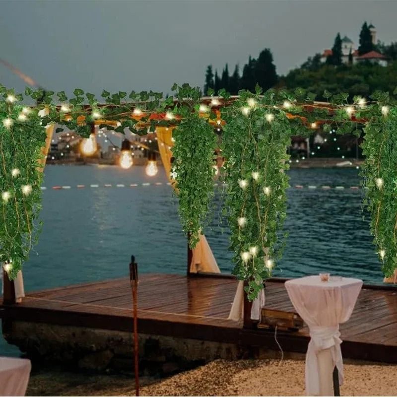 LED Artificial Ivy Garland – 82 in Glowing Greenery Vine – Lighted Hanging Plant for Room, Garden & Wedding Decor