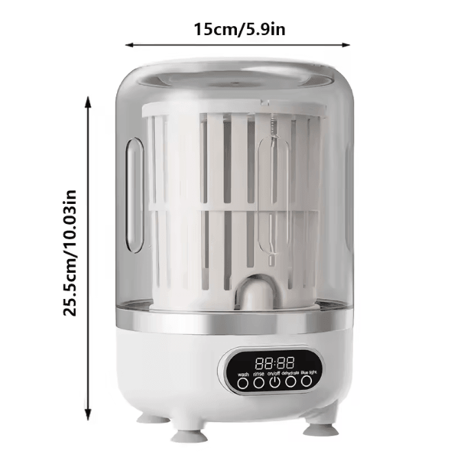 Mini Portable Washing Machine USB Rechargeable Turbo Cleaner for Small Laundry