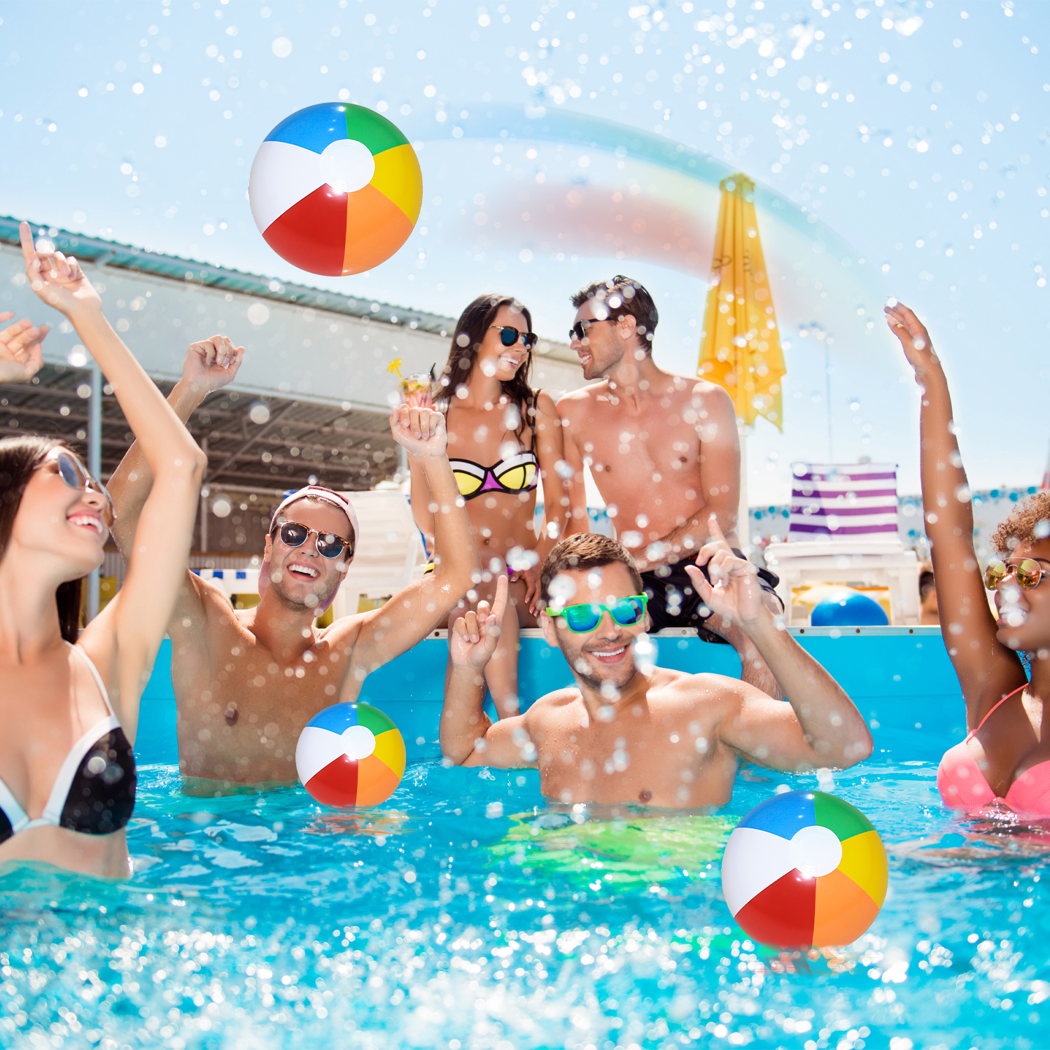 Colorful Inflatable Beach Ball for Kids Pool Parties & Summer Outdoor Water Games