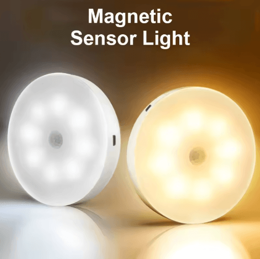Smart Motion Sensor LED Night Light USB Rechargeable Magnetic Wall Lamp