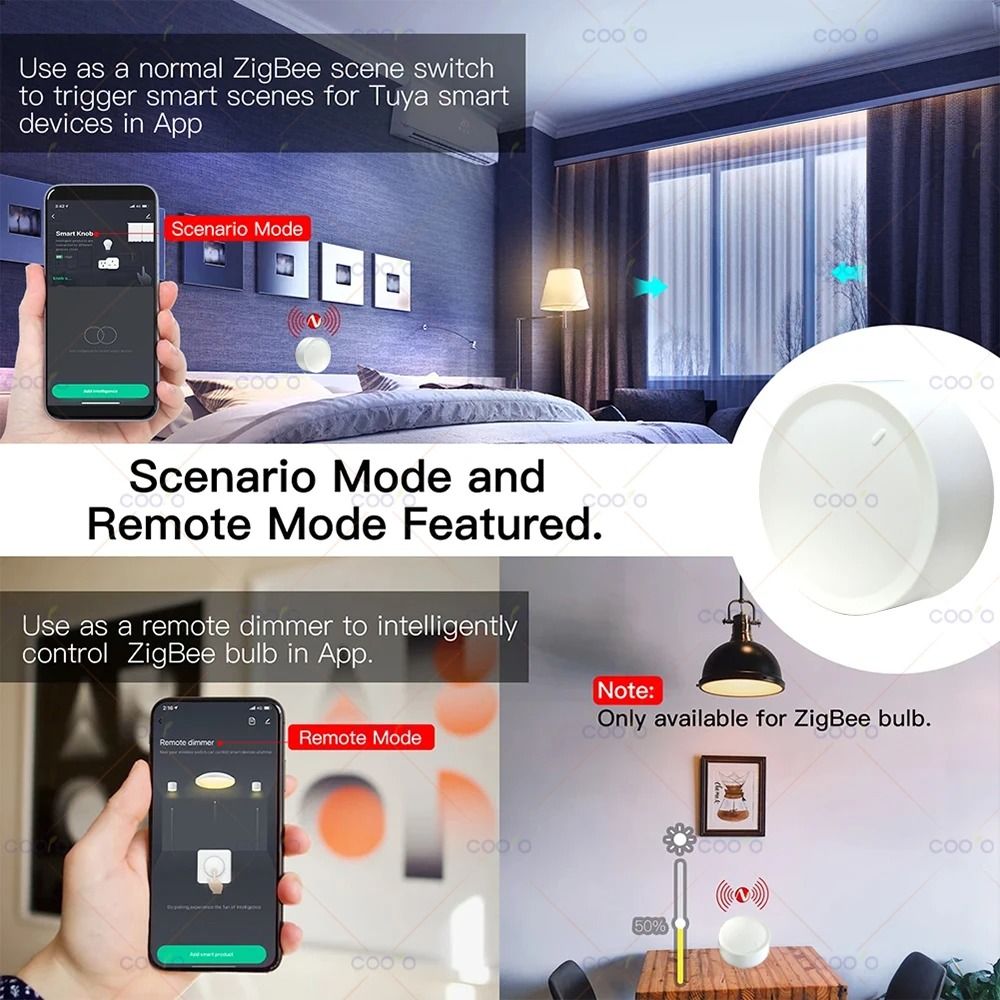 Smart Zigbee Knob Switch Wireless Scene Button and Dimmer