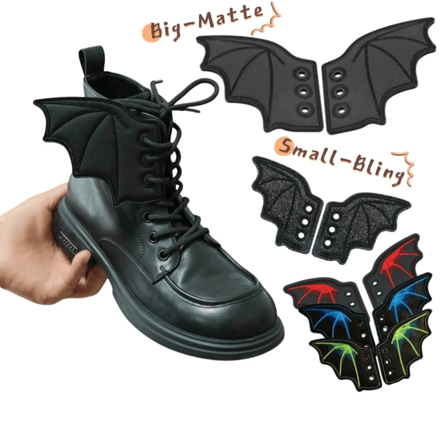 Bling Bat Wing Sneaker Charms – Embroidered DIY Shoe Accessory