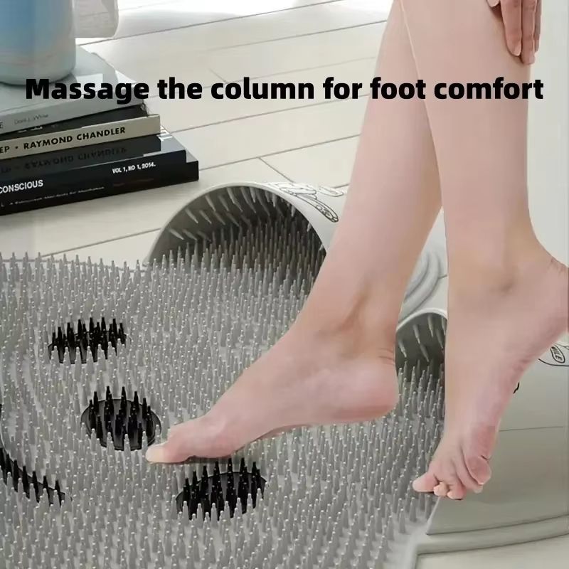 Silicone Anti Slip Foot Massage Shower Mat with Dead Skin Removal and Back Massage Nodes