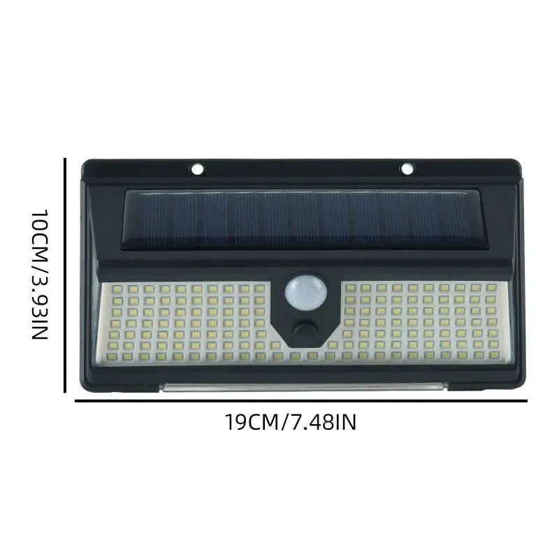 AlertGuard 190 LED Solar Warning Light – Motion Sensor Waterproof Outdoor Security Wall Lamp