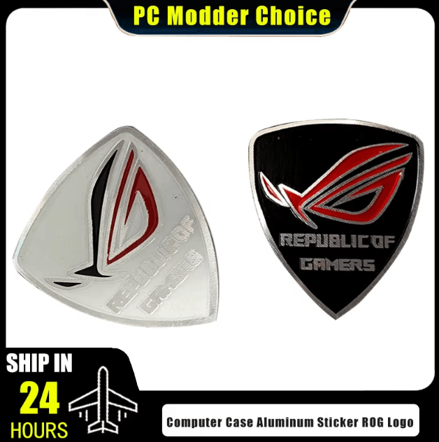 ROG Belief Aluminum PC Case Sticker – Gamer Logo Label for Custom Modding