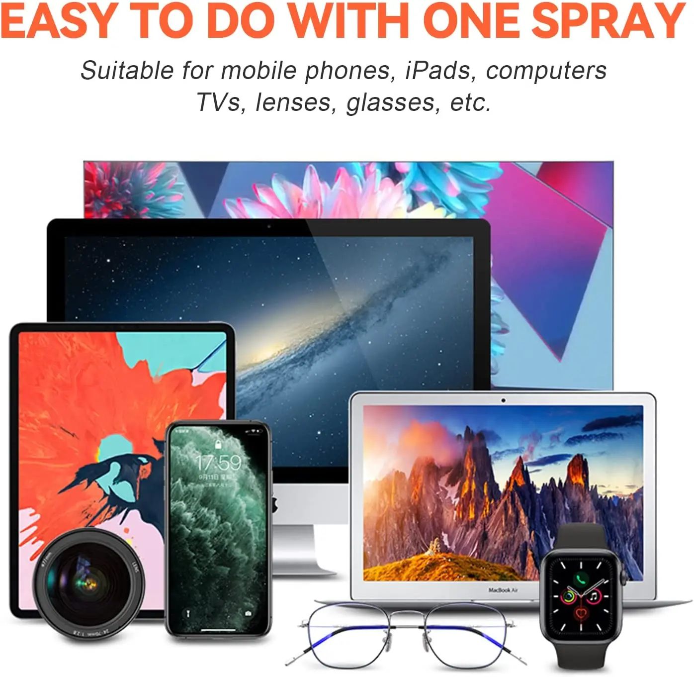 2 in 1 Microfiber Screen Cleaner Spray Set