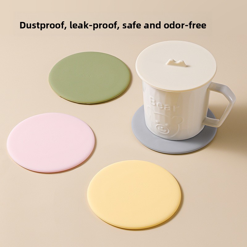 Silicone Mug Covers for Cups, Flexible Hot Cup Lids, Dustproof Coaster, High-Temperature Resistant Lid