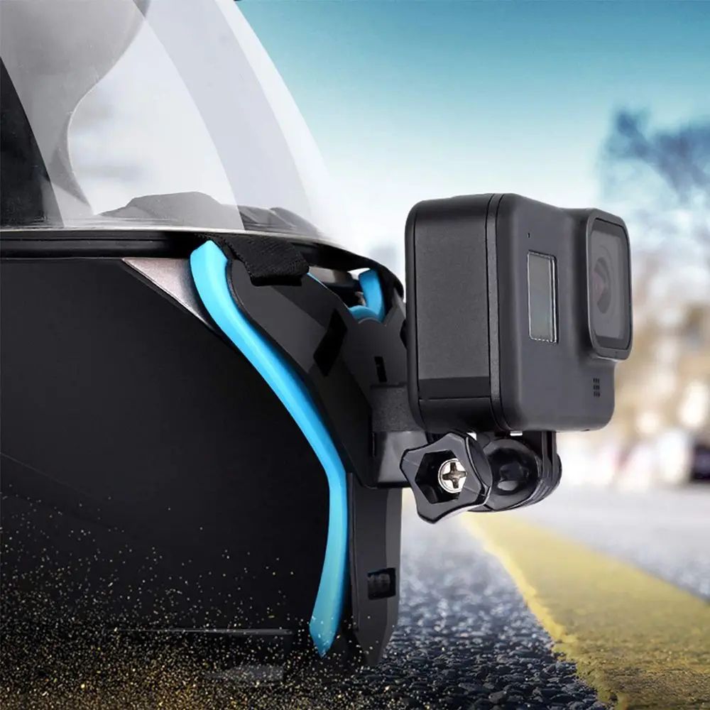Helmet Chin Mount for Action Cameras – Adjustable Motorcycle POV Camera Holder for GoPro