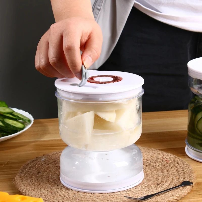 Flip Pickle Jar with Strainer Wet and Dry Separator