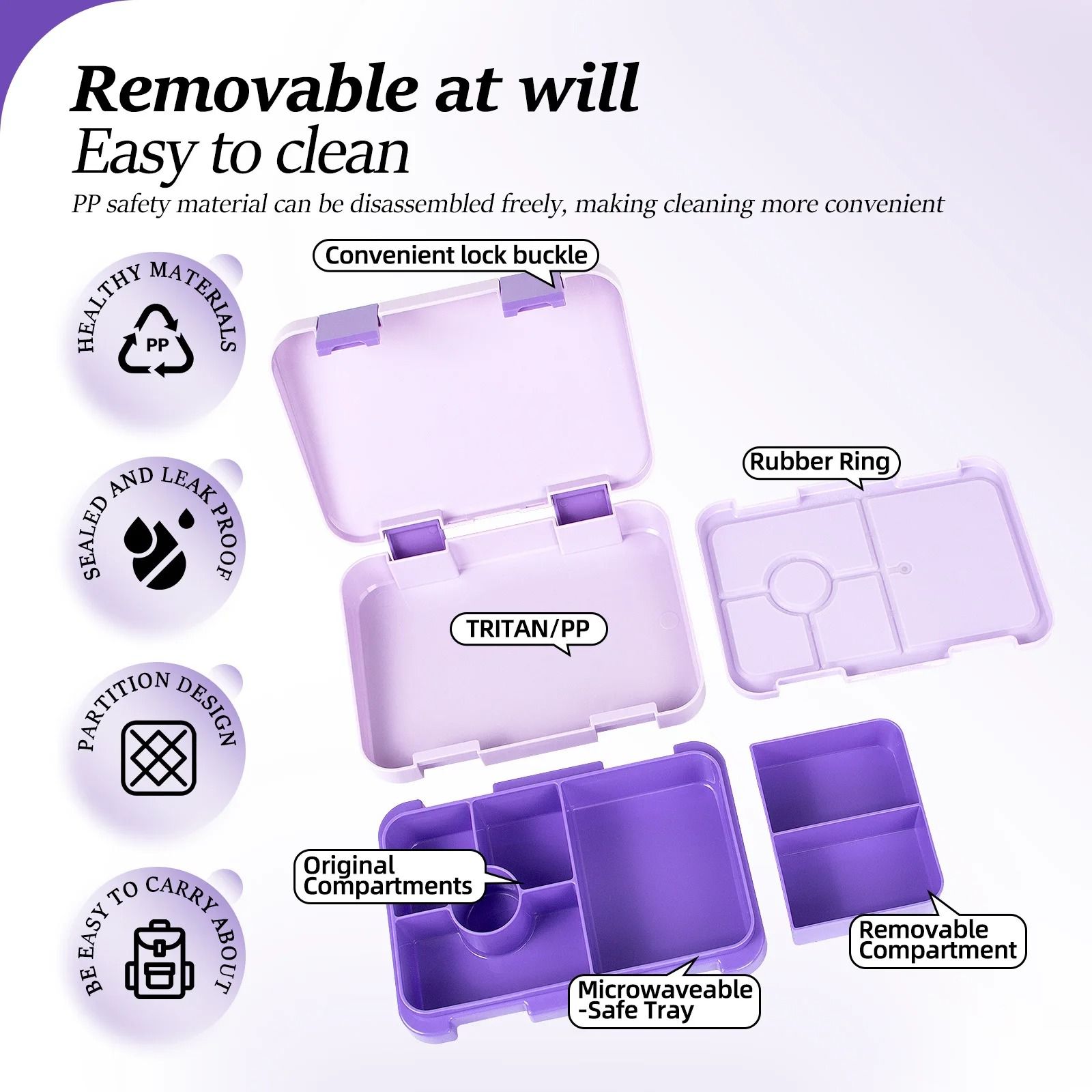 High-Capacity Cartoon Bento & Microwaveable Lunch Box