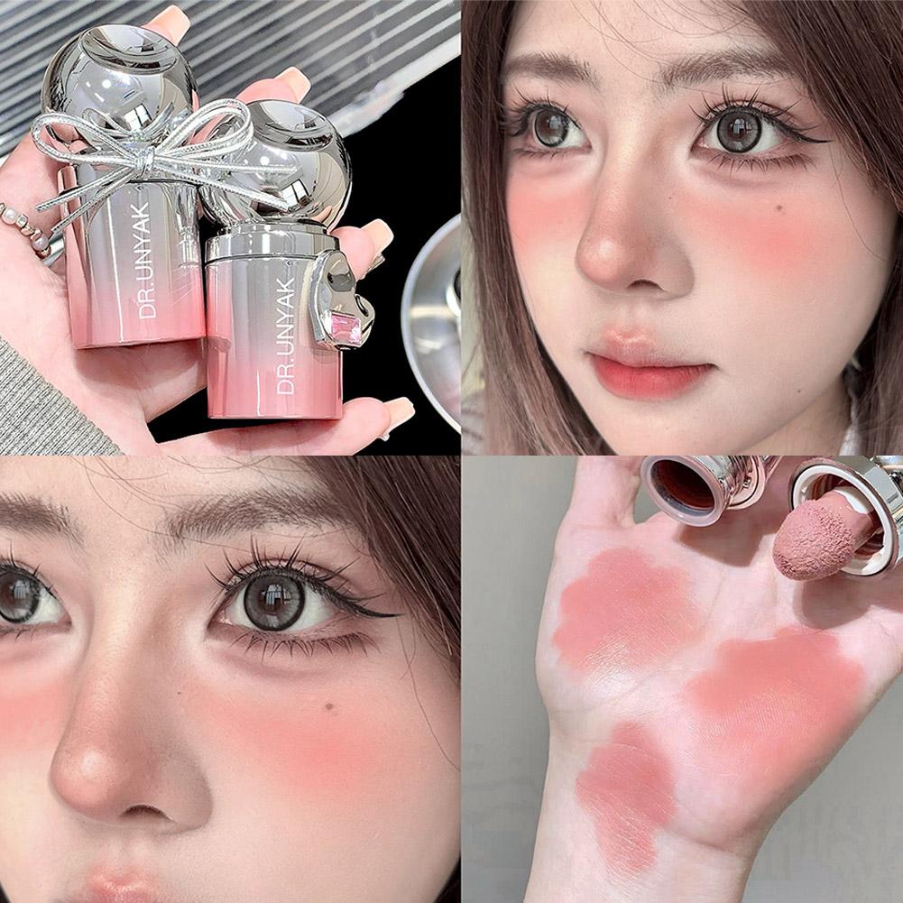 Velvet Liquid Blush Blusher Matte Sponge Head Natural Lasting Contour Blush Tint Brighten Facial Makeup