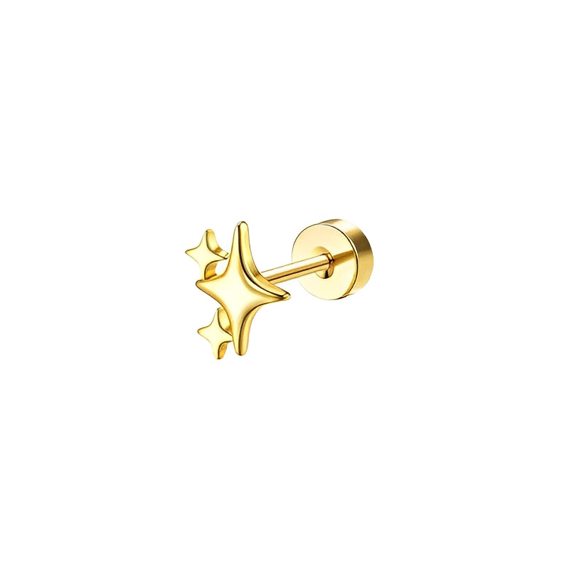 Surgical Stainless Steel Earrings for Women, Dainty Flat Back Earring Stud Hoop, Cartilage Earrings for Sensitive Ears