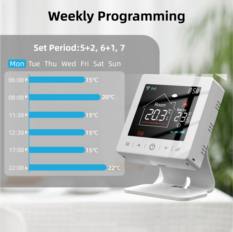 Smart WiFi Thermostat Wireless Temperature Controller, Heating Water Gas Boiler, USB Battery Powered with Alexa, Google