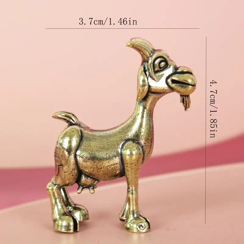 Vintage Brass Goat Statue Retro Animal Sculpture for Unique Home Decor