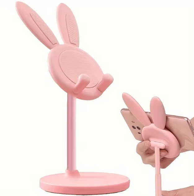 BunnyNest Cute Rabbit Phone Stand for Desk & Room Decor (Universal Hands-Free Holder)