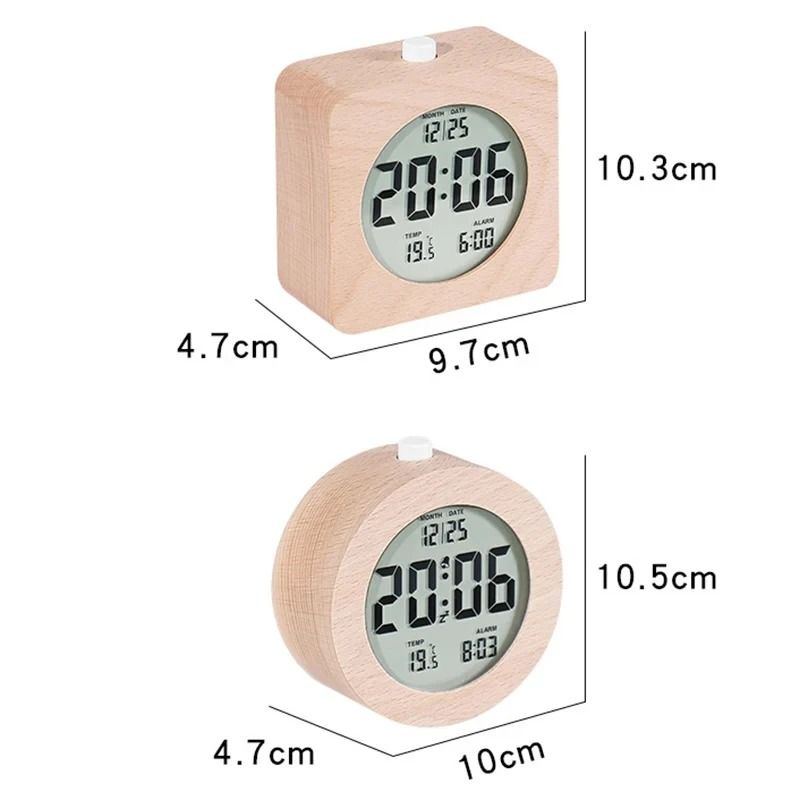 Wooden Alarm Clock – Multifunctional Electronic Desktop Display