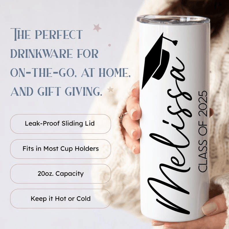 Class of 2026 Tumbler Personalized Name Cup Graduate Gift Insulated Travel Mug