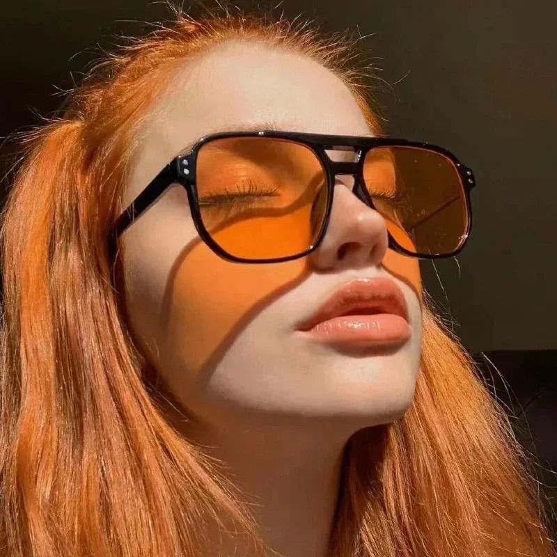 Vintage Oversized Square Sunglasses with UV400 Protection for Men and Women