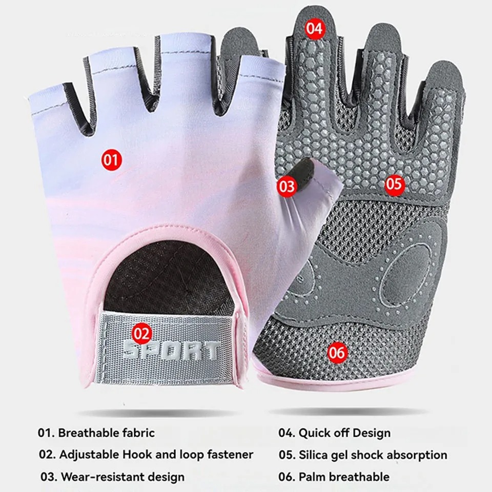 Breathable Anti-Slip Cycling Gloves for Men and Women Half Finger Sports Gear