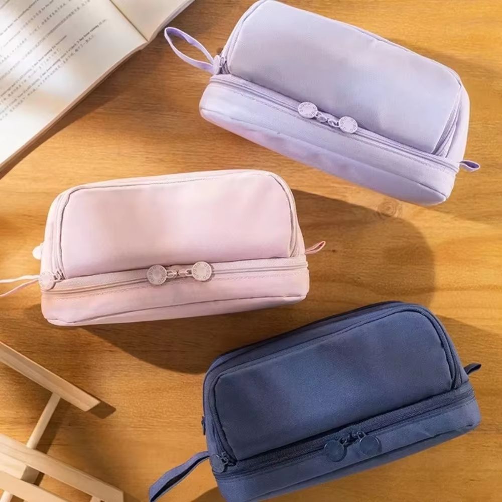 Multi-Compartment Large Capacity Pencil Case with Transparent Partition