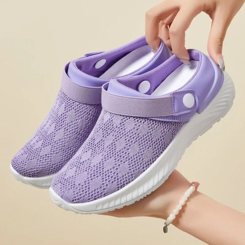 Womens Breathable Mesh Slip On Summer Walking Shoes