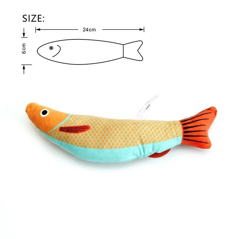 3D Simulation Catnip Interactive Plush Fish Toy