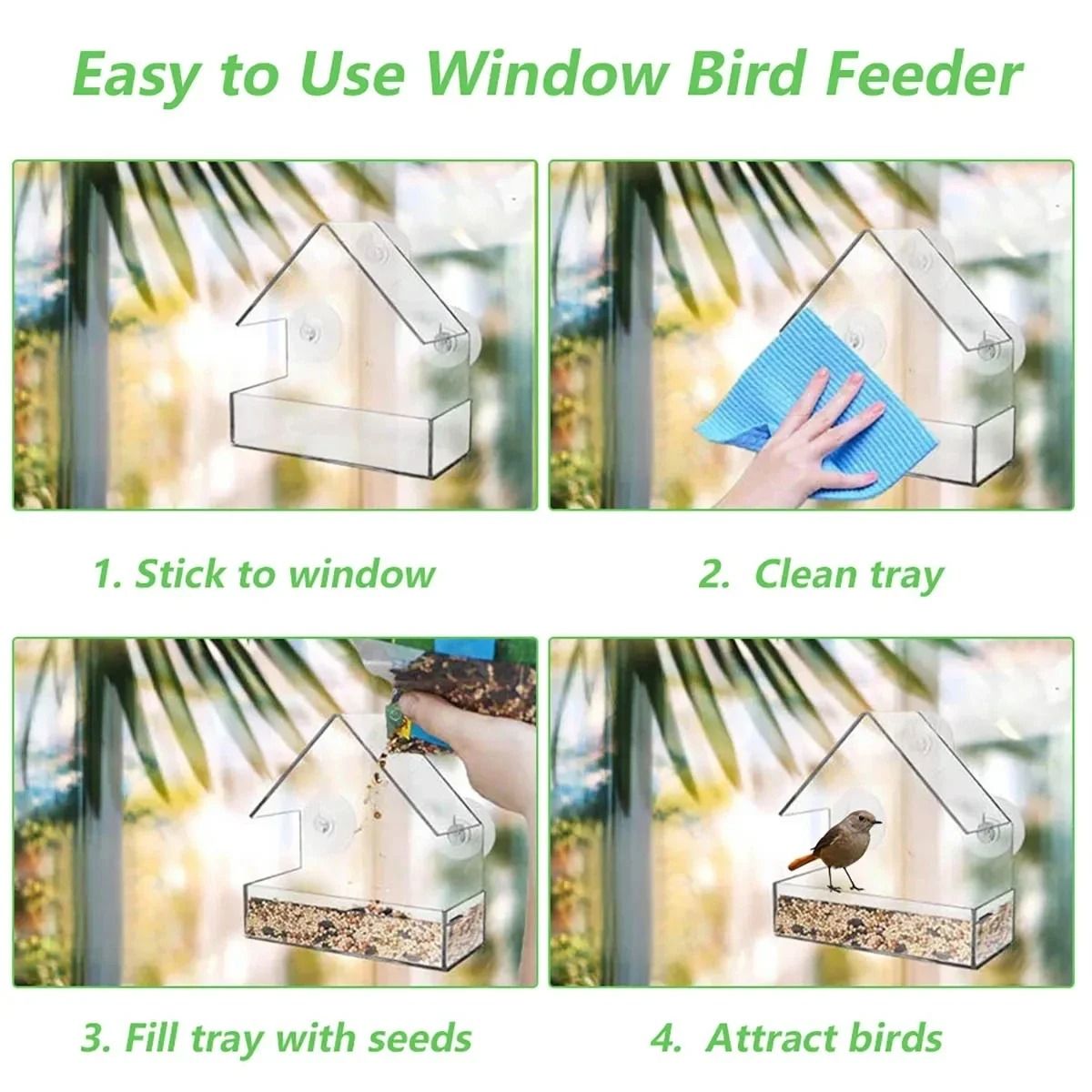 Clear View Window Bird Feeder