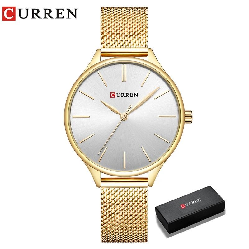 Elegant Matte Dial Mesh Strap Watch – Luxury Stainless Steel Japanese Quartz Timepiece with Premium Display Box