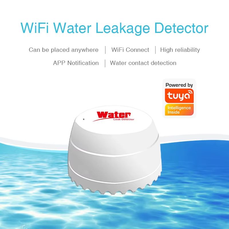 Tuya WiFi Smart Water Leak and Flood Sensor With App Alerts and Alexa/Google Control