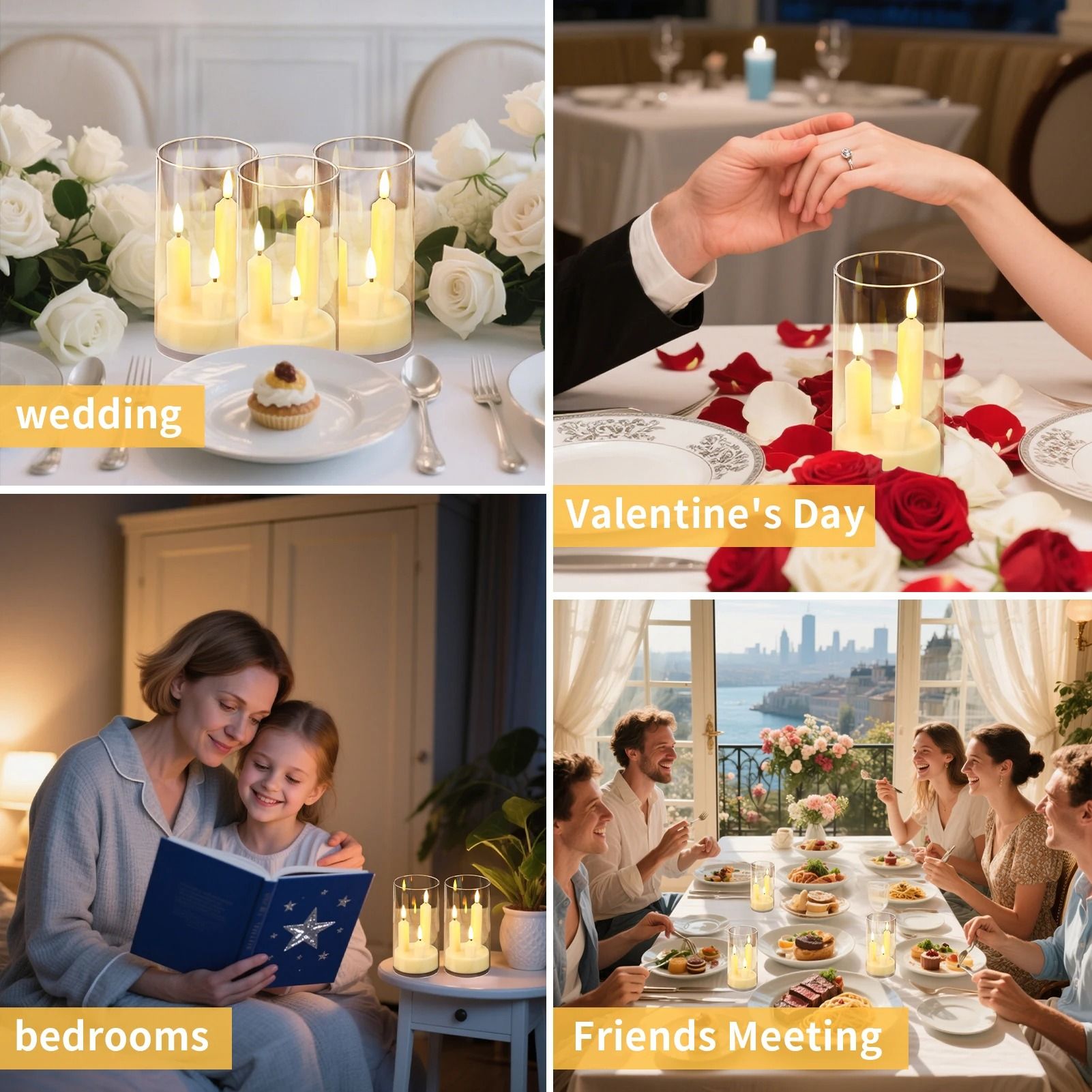 Flameless LED Window Candle with Lampshade