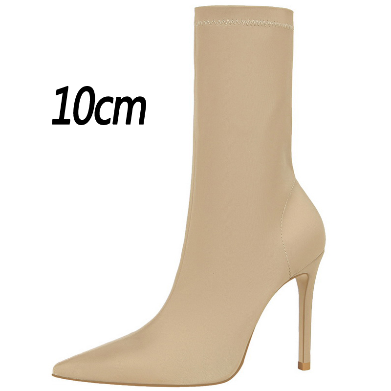 Pointed Sexy Toe Stretch Boots Autumn Stiletto High Heels Women Boots Fashion Ankle Boots Ladies Shoes