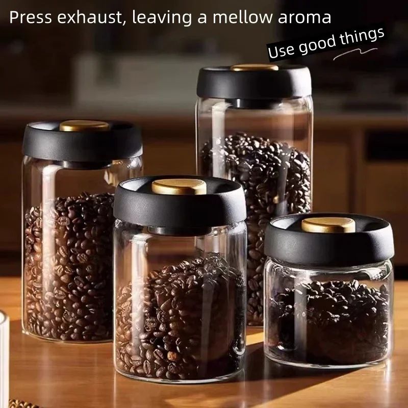 Manual Vacuum Coffee Storage Jar