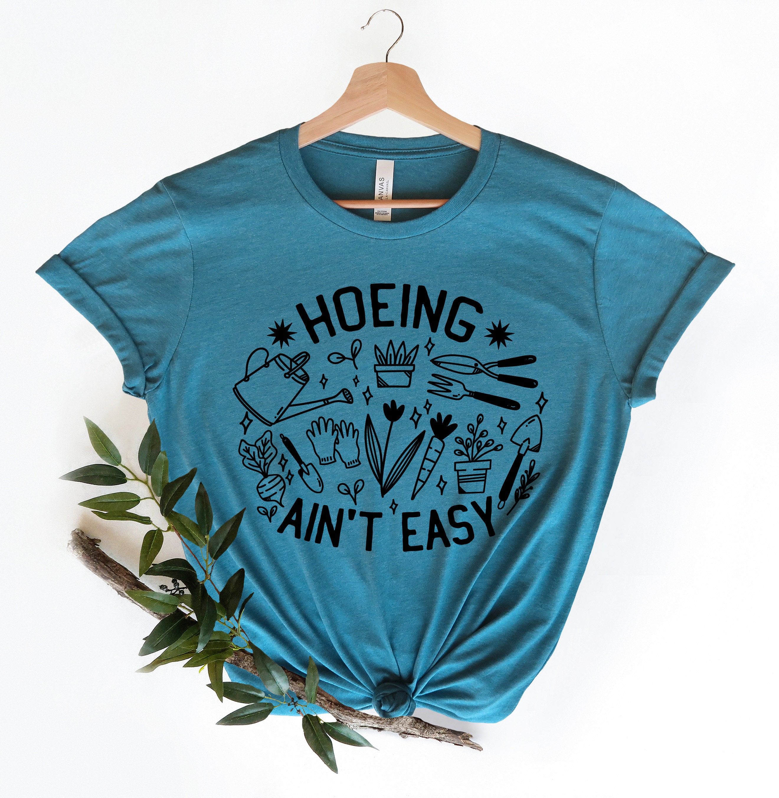 Hoeing Ain't Easy Gardening Shirt Garden Lover Plant & Succulent Cactus Tee Gift