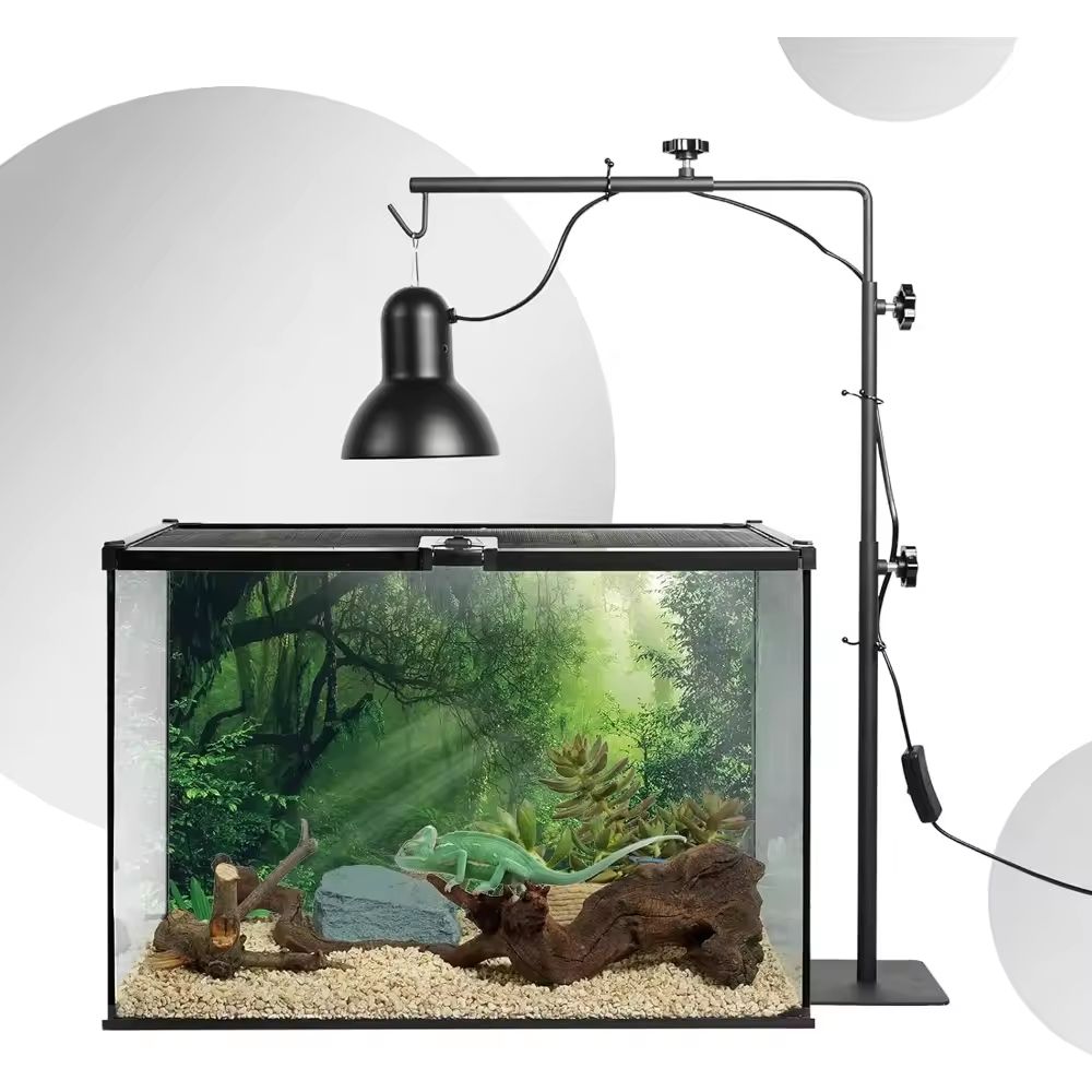 Adjustable Reptile Lamp Stand Metal Bracket for Terrarium Heat Lamps