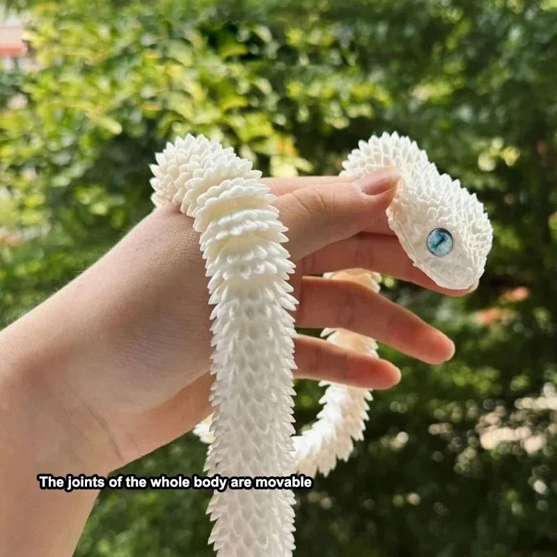 3D Printed Articulated Snake Figure Bush Viper Dragon Toy