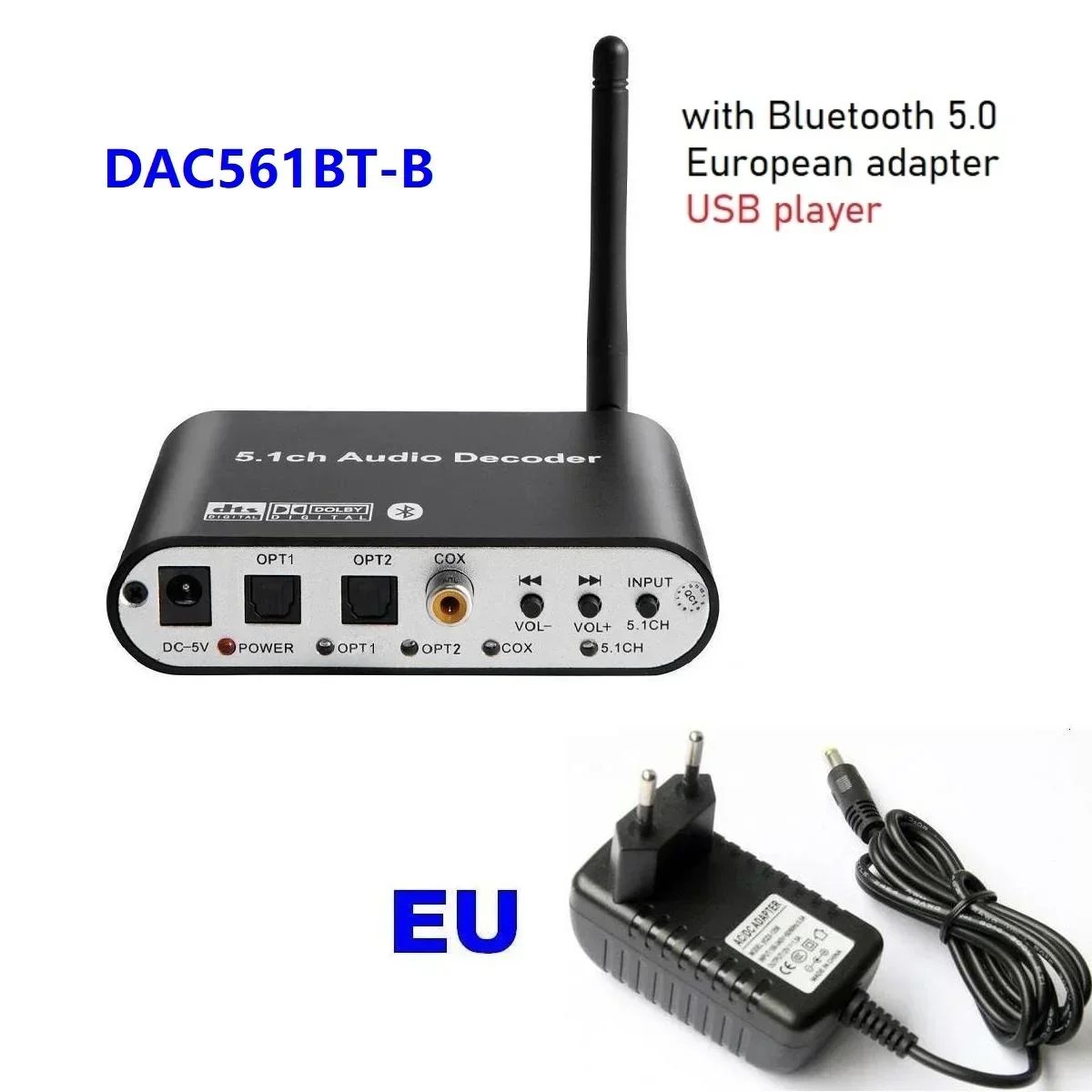 High-Fidelity 5.1 Audio Decoder Converter with Dolby DTS Support