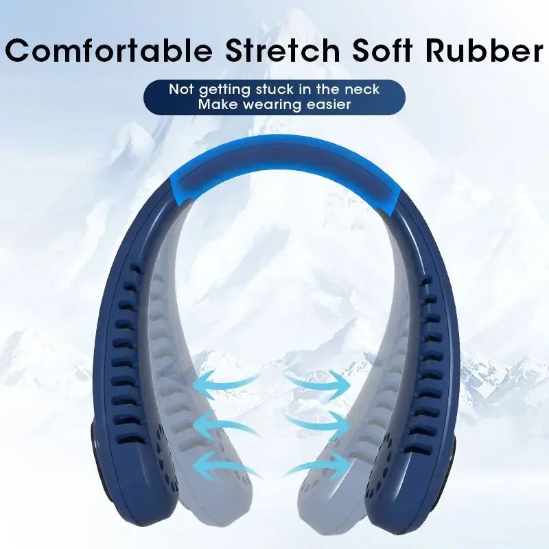 Bladeless Neck Fan with LED Display – USB Rechargeable Personal Cooling Fan for Sports & Travel