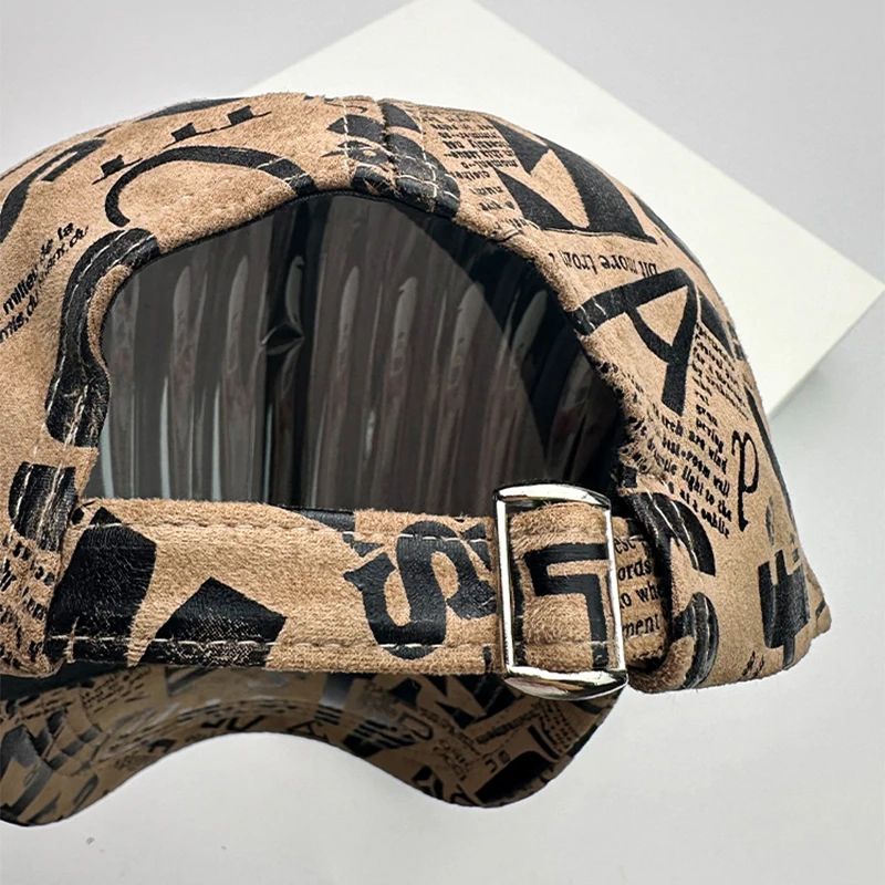 Kpop Graffiti Letter Vegan Leather Baseball Cap