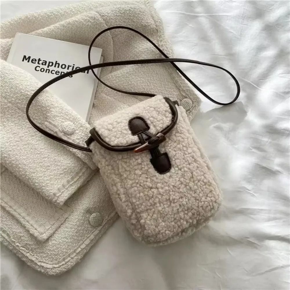 Plush Lambswool Mini Phone Handbag