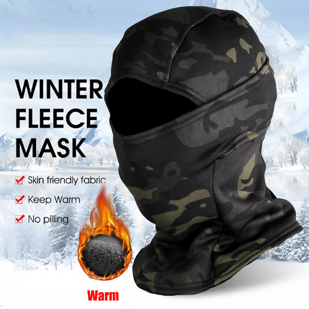 Winter Fleece Warm Camouflage Balaclava for Skiing, Cycling, and Outdoor Activities