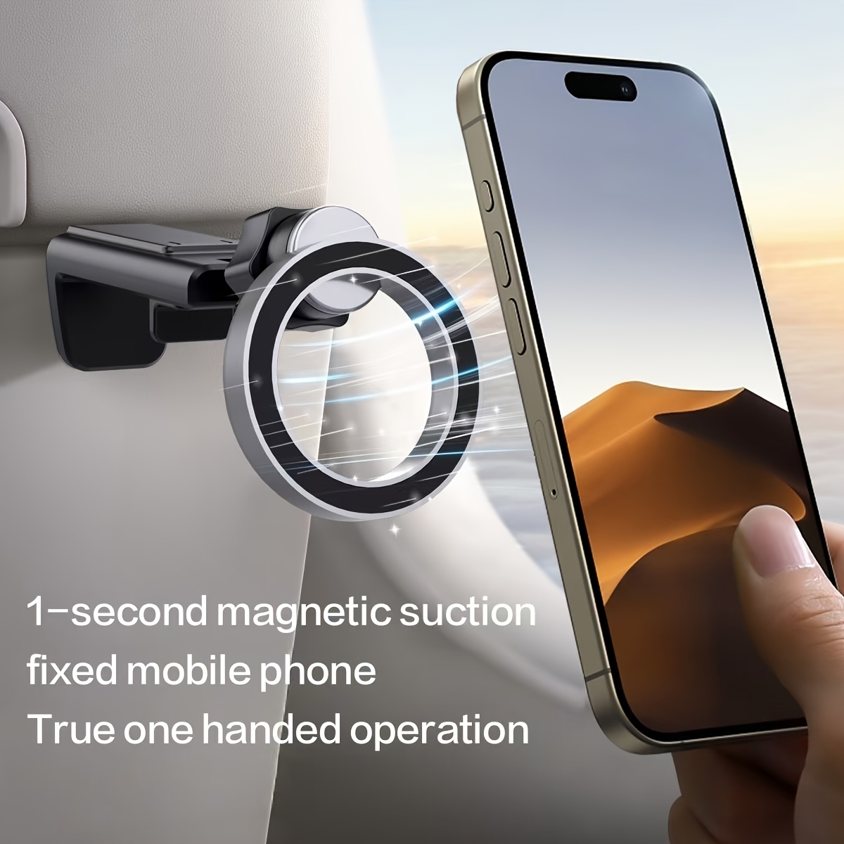 Universal Magnetic Cell Phone Holder for Airplane Travel, Desktop Use, Essential Tray Table Companion