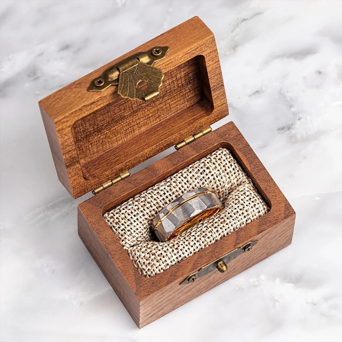 Hammered Tungsten Carbide Professional Wedding Band