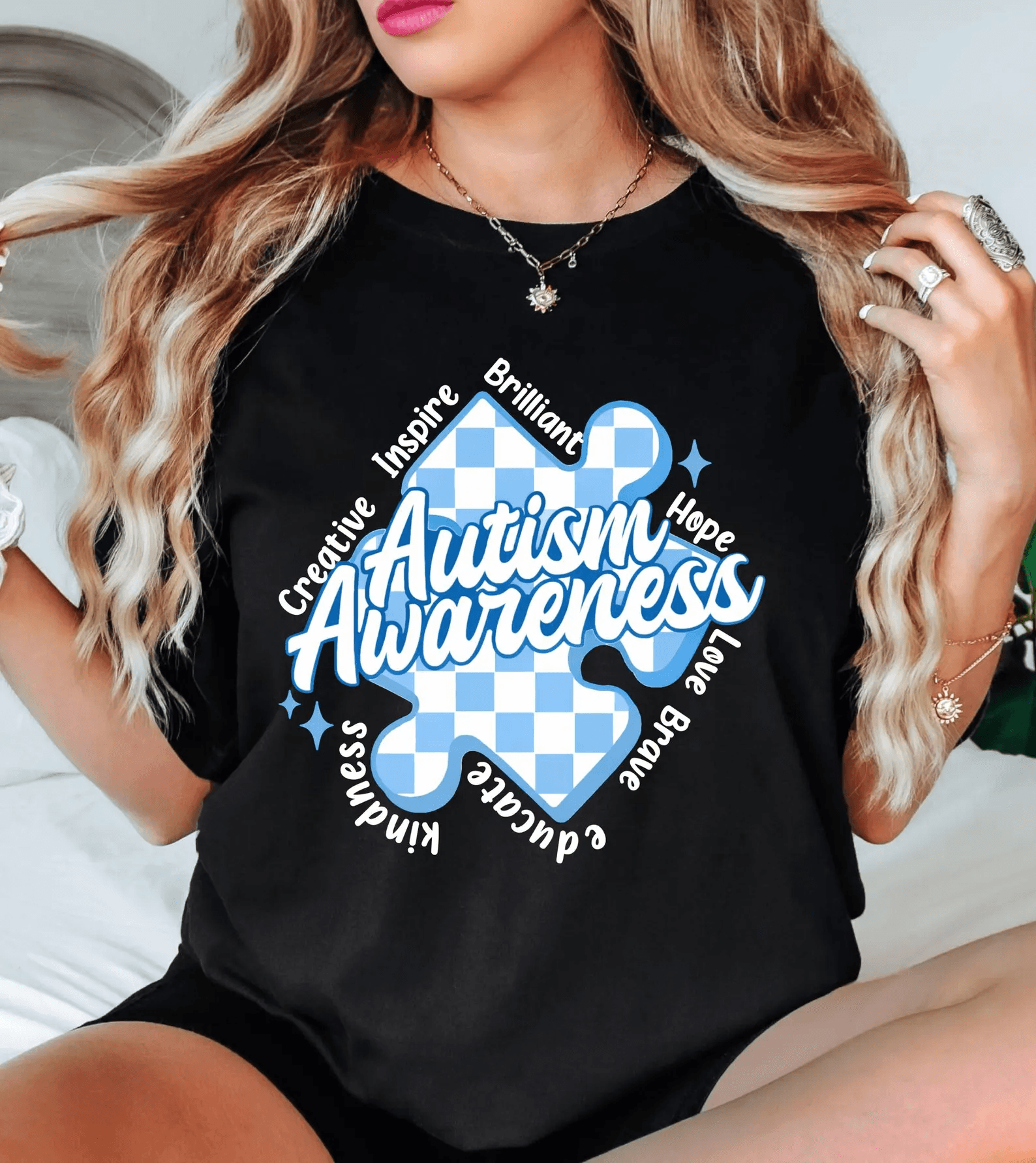 Autism Awareness T Shirt Comfort Colors Blue Support Tee