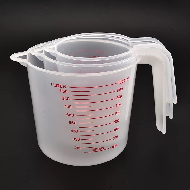 Baking Liquid Measuring Cups, PVC Scale Cup, Plastic Measuring Volume Beaker, Kitchen Baking Tools