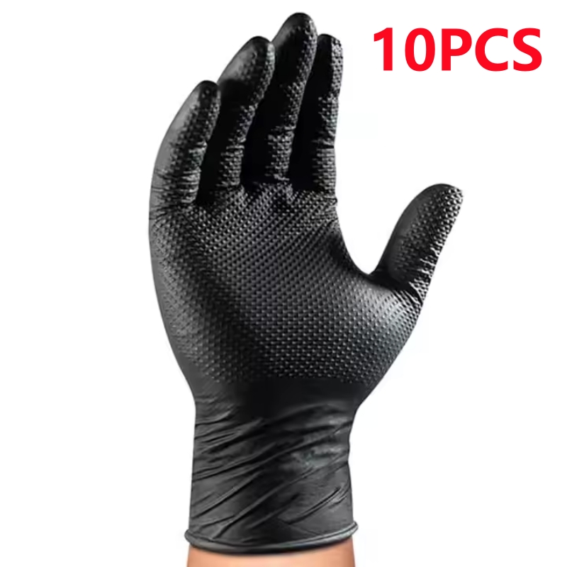 Industrial Black Nitrile Gloves Heavy Duty, Latex-Free Mechanic, Tattoo & Auto Gloves